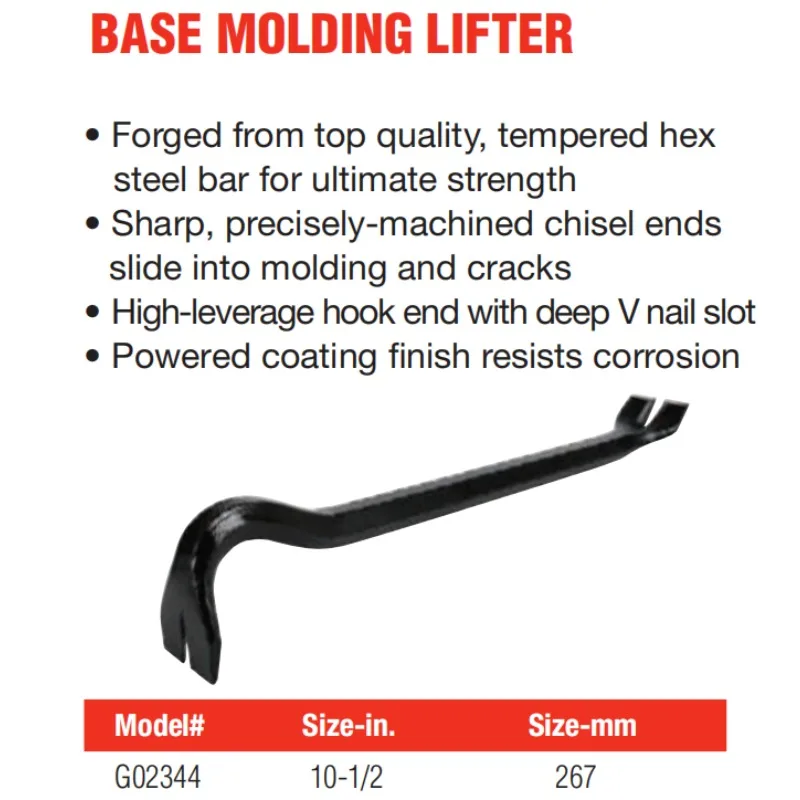 GOLDBLATT G02344  10 1/2in. Base Molding Lifter  Hand Tools