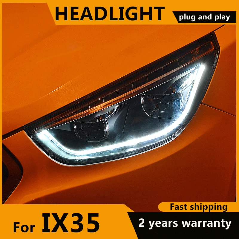 LED Head Lamp for Hyundai IX35 Headlights 2009-2017 Tucson LED Headlight DRL LED Turn signal Hid Bi Xenon light Auto Accessories