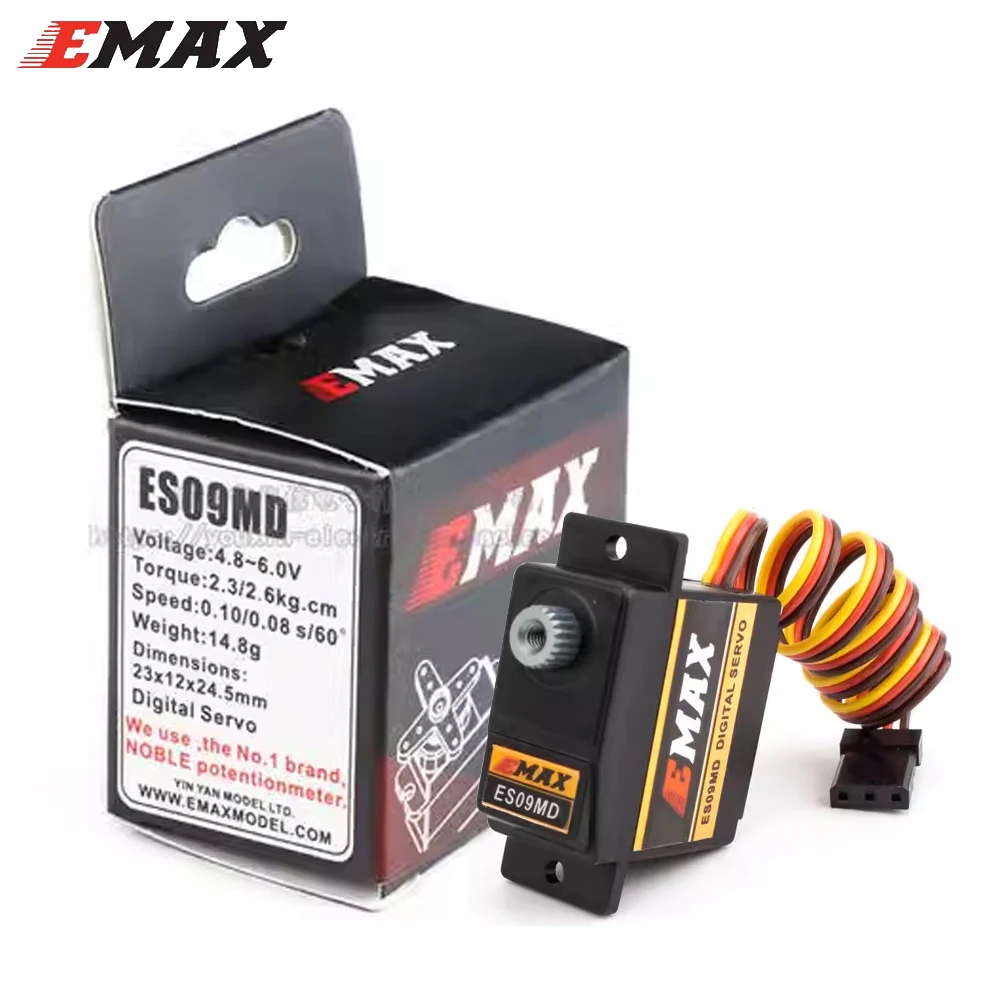 EMAX ES09MD 4.8-6V 2.6kg Dual-bearing Metal Gear Digital Servo With Futaba,JR Plug For Trex Align 450 Helicopter Airplane Parts