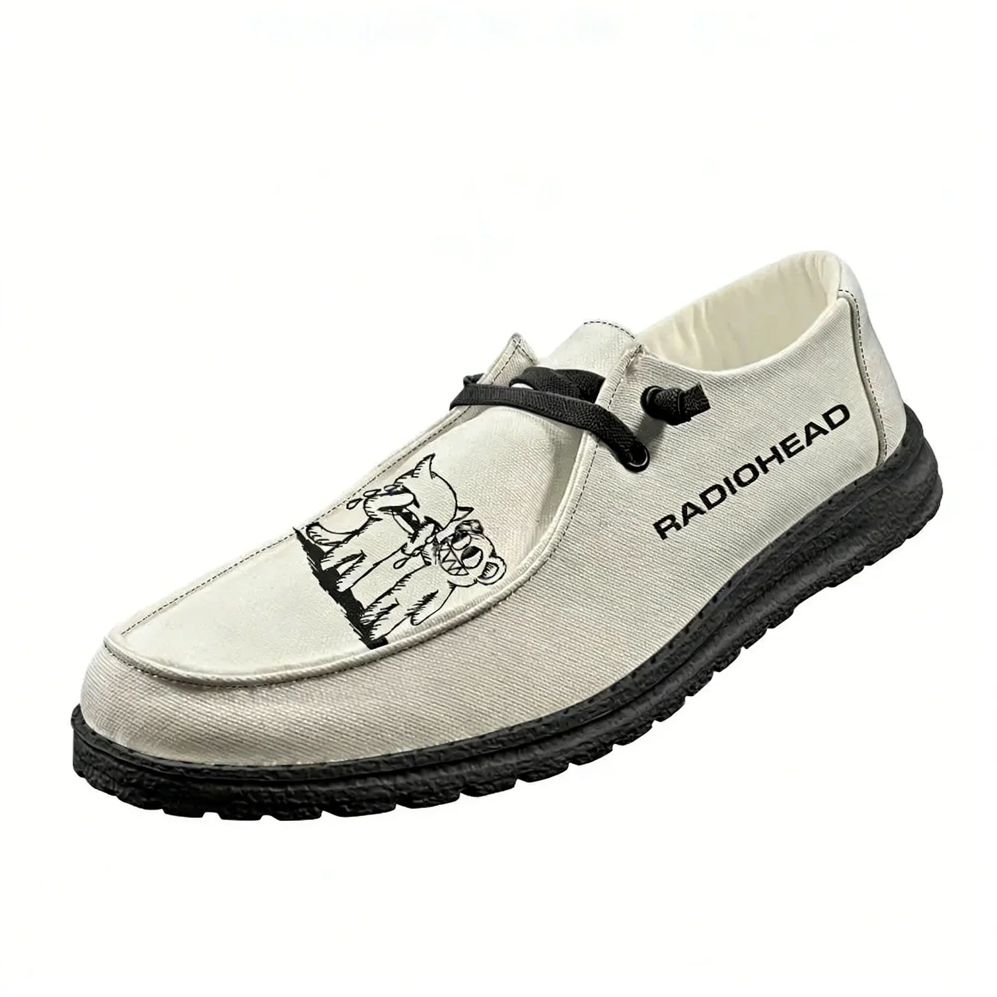 

Radiohead Rock Band Casual Shoe Man Women Breathable Flat Footwear Indoor Outdoor Lightweight Shoe Customized Couple Shoes Black