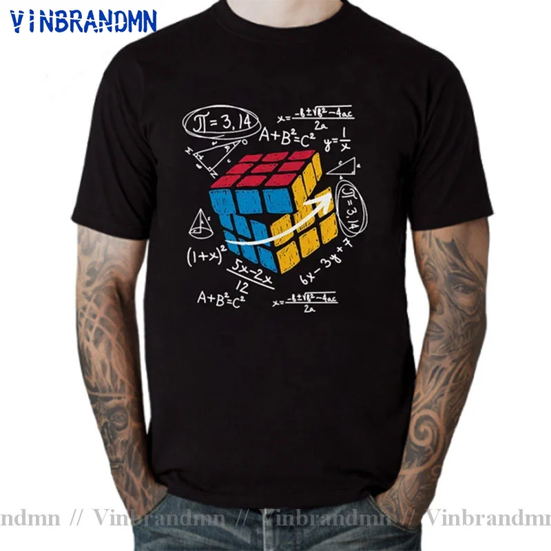 Vintage Geek Pi Math Novelty Mens T-Shirt Cool Math Rubic's Cube T Shirt Youth Boys Funny Magic Cube Math Lovers Gift Tee Shirt