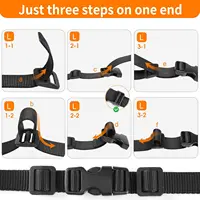 5pcs Plastic Buckle Black Curve Tri-Glide Slider 20mm 25mm 32mm 38mm 50mm Adjustable Buckle for  Belt Suitcase Bags DIY 4