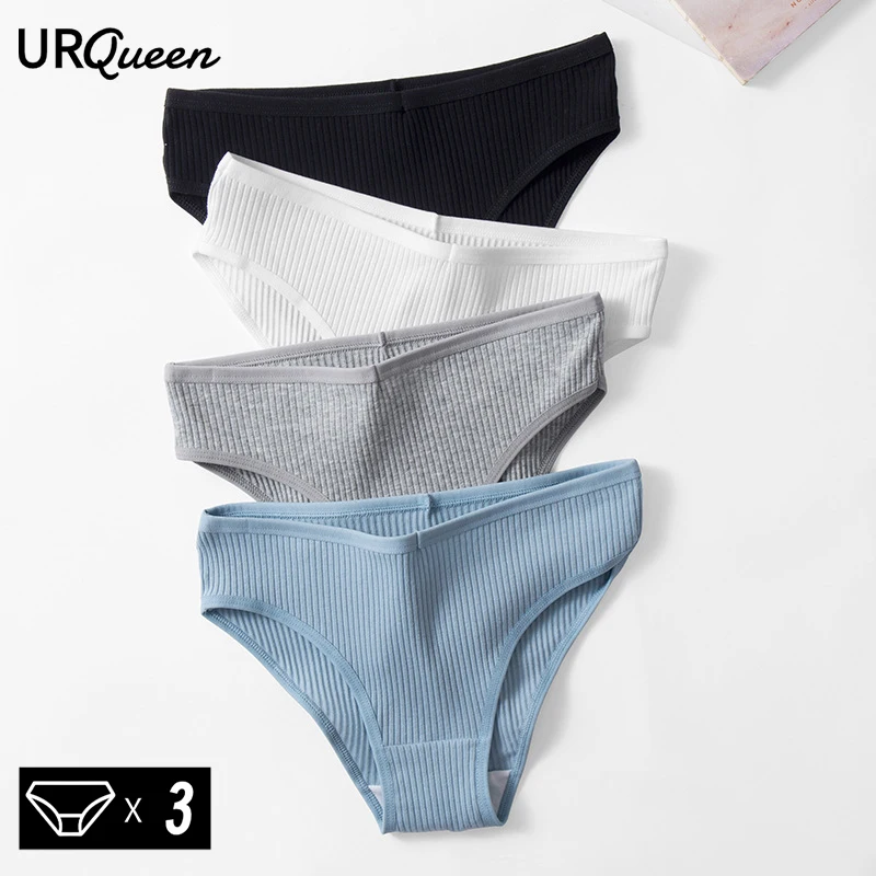 WarmSteps 3Pcs/Set Women's Cotton Panties Underwear Female Lingerie Striped New Underwear for Woman Seamless Briefs Yoga Sports