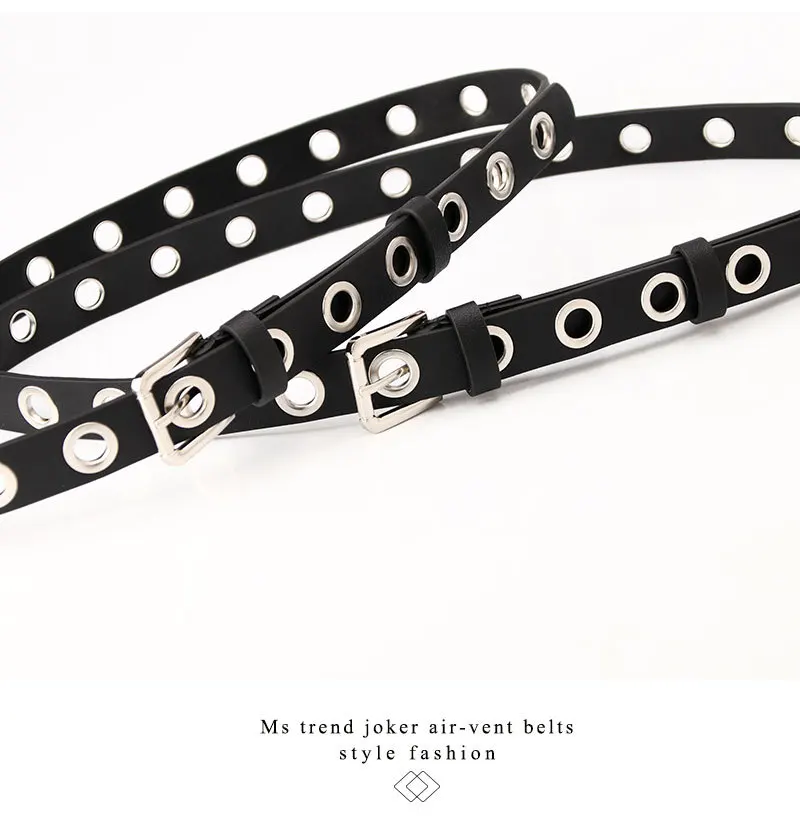 

Fashion Hollow Decorative Belt with Jeans Personality Punk Style Pu Belts Women Atmospheric Eye Belt