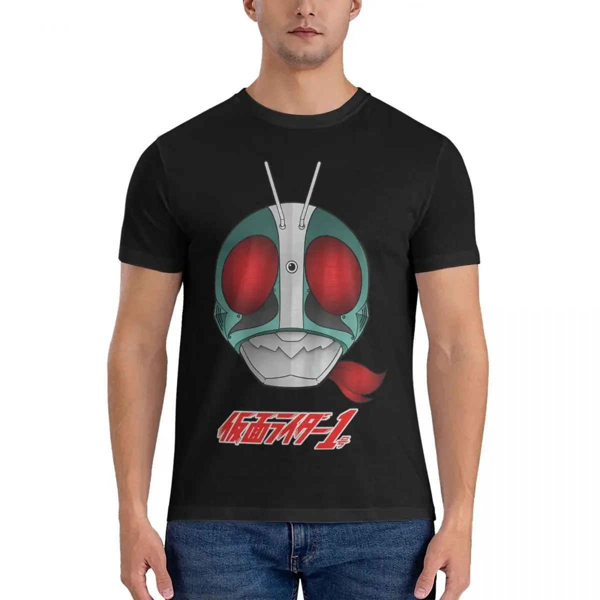 Men's T-Shirt Happy Humorous 100% Cotton Tee Shirt Short Sleeve M-Masked Rider Kamen Rider T Shirt Crew Neck Clothes Graphic