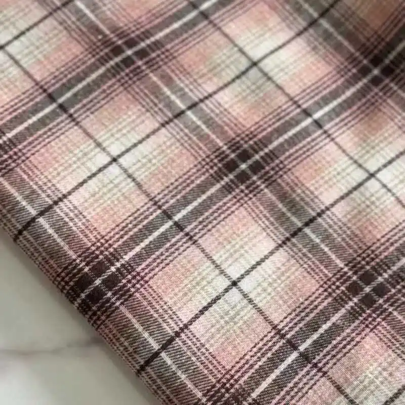 High Quality Brushed Plaid Fabric By The Meter for Shirts Clothing DIY Sewing Plain Polyester Cotton Textile Soft Skin-friendly