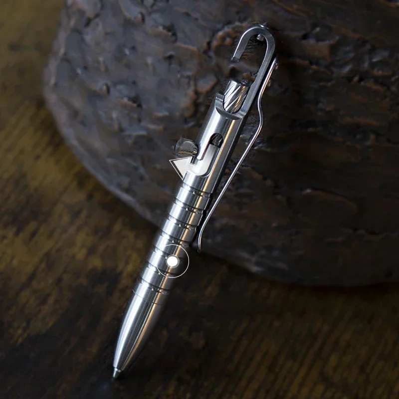 ใหม่ Titanium Alloy กันน้ํา Mini ปากกาแบบพกพา TC4 ฉุกเฉิน Window Breaking Defense EDC โลหะลายเซ็นปากกา