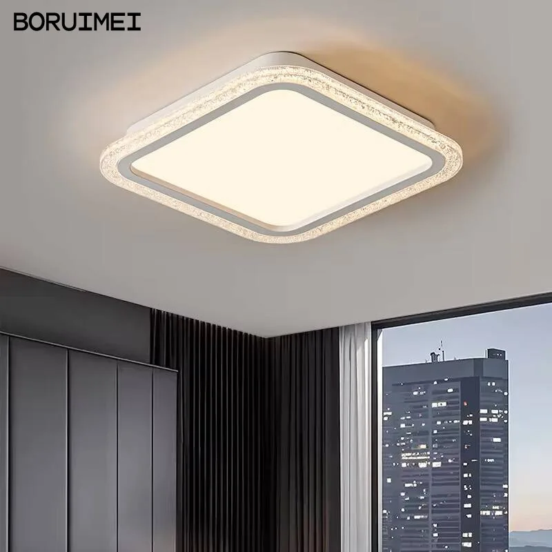 Retro Living Room LED Ceiling Lamp Medieval Style 2025 New Rectangular Eye Protection Advanced Walnut Color Indoor Lighting Lamp