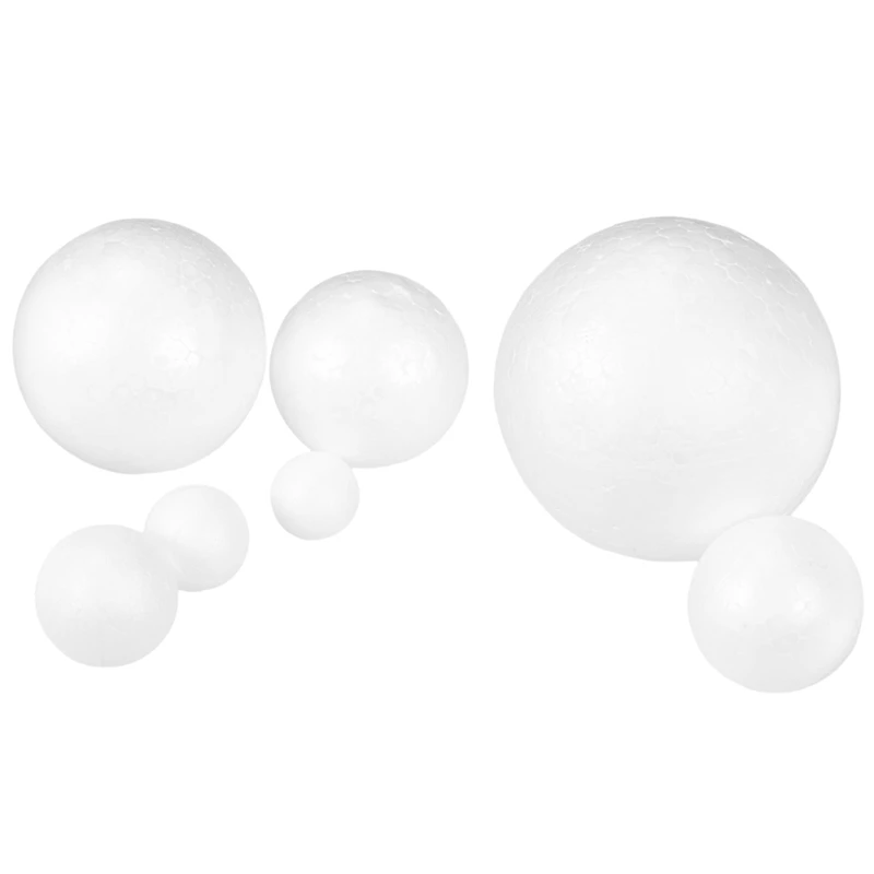 130 Pack Craft Foam Balls, 7 Sizes Including 1-4 Inch, Polystyrene Smooth Round Balls, Foam Balls For Arts And Crafts