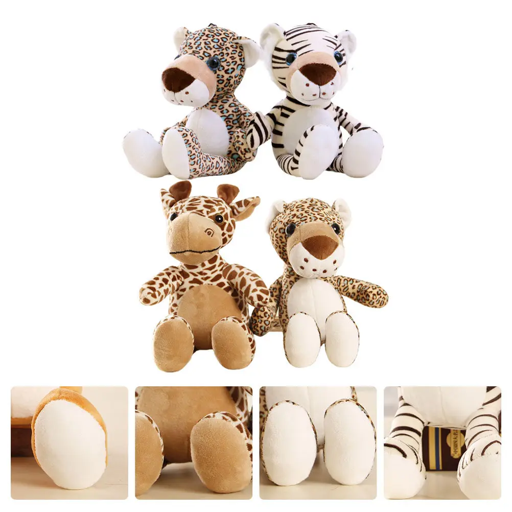 

4Pcs Animals Sitting Soft Decoration for Home Mall Office Festival Presents Cute Kids Playthings Set Animals Toys