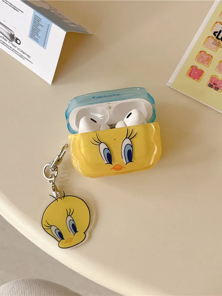 Estuche para con diseño de dibujos animados y dije para auriculares inalámbricos Bluetooth de , funda protectora...