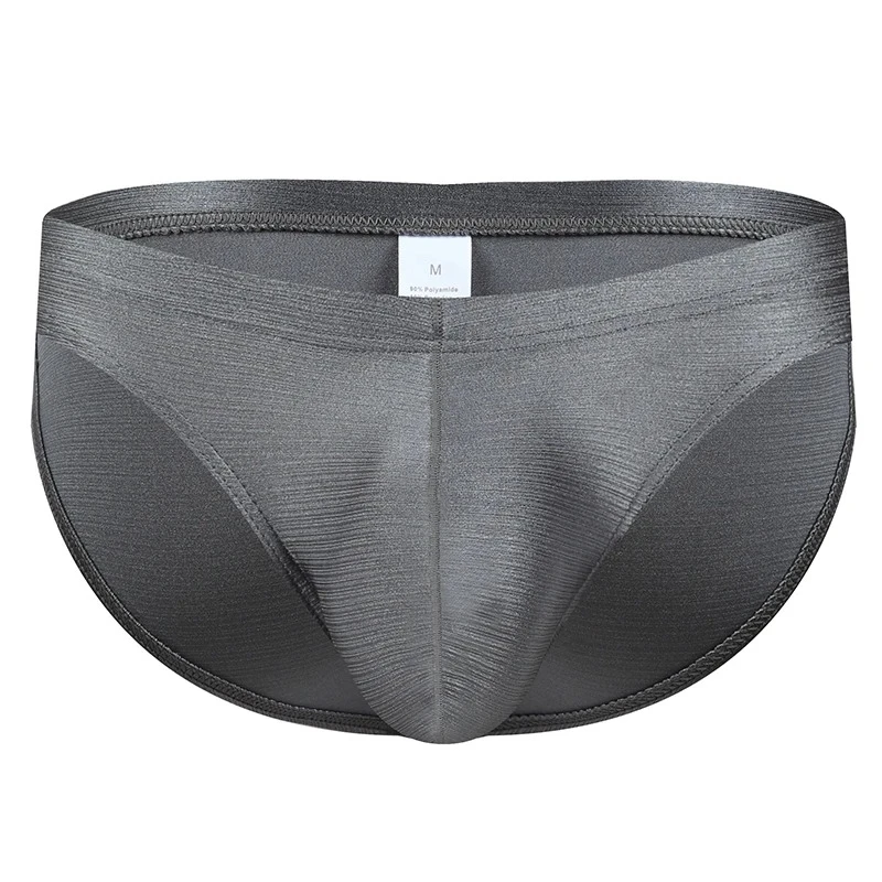Men's Ice Silk Triangle Briefs, U-pouch Breathable Underwear Stretch Nylon Low-rise Briefs, Comfortable Sport Underpants Panties