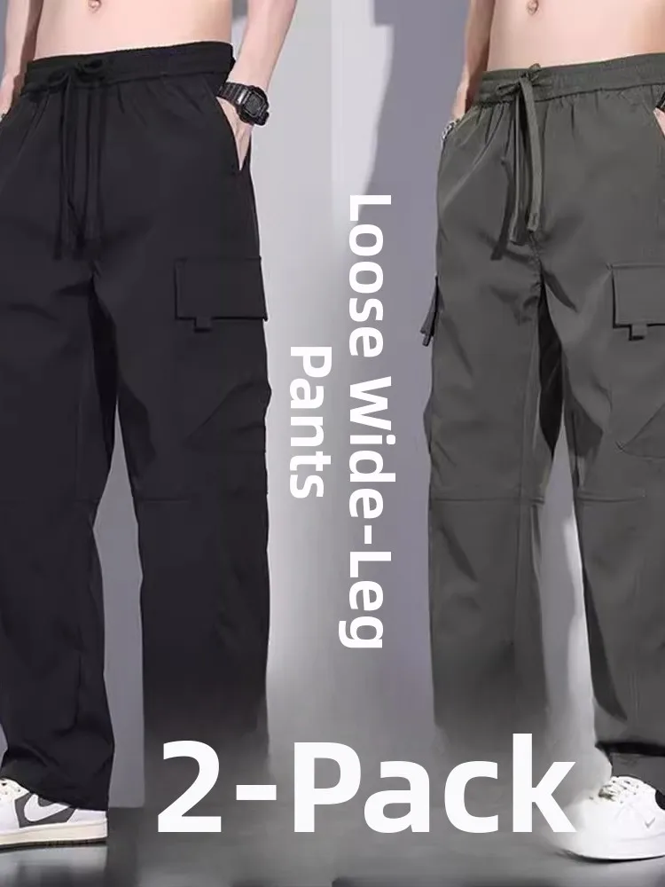 

Loose Straight Leg Workwear Trousers Men's Casual Long Pants Outdoor Windproof Multi-ket Wear-Resistant Men's Work Trousers
