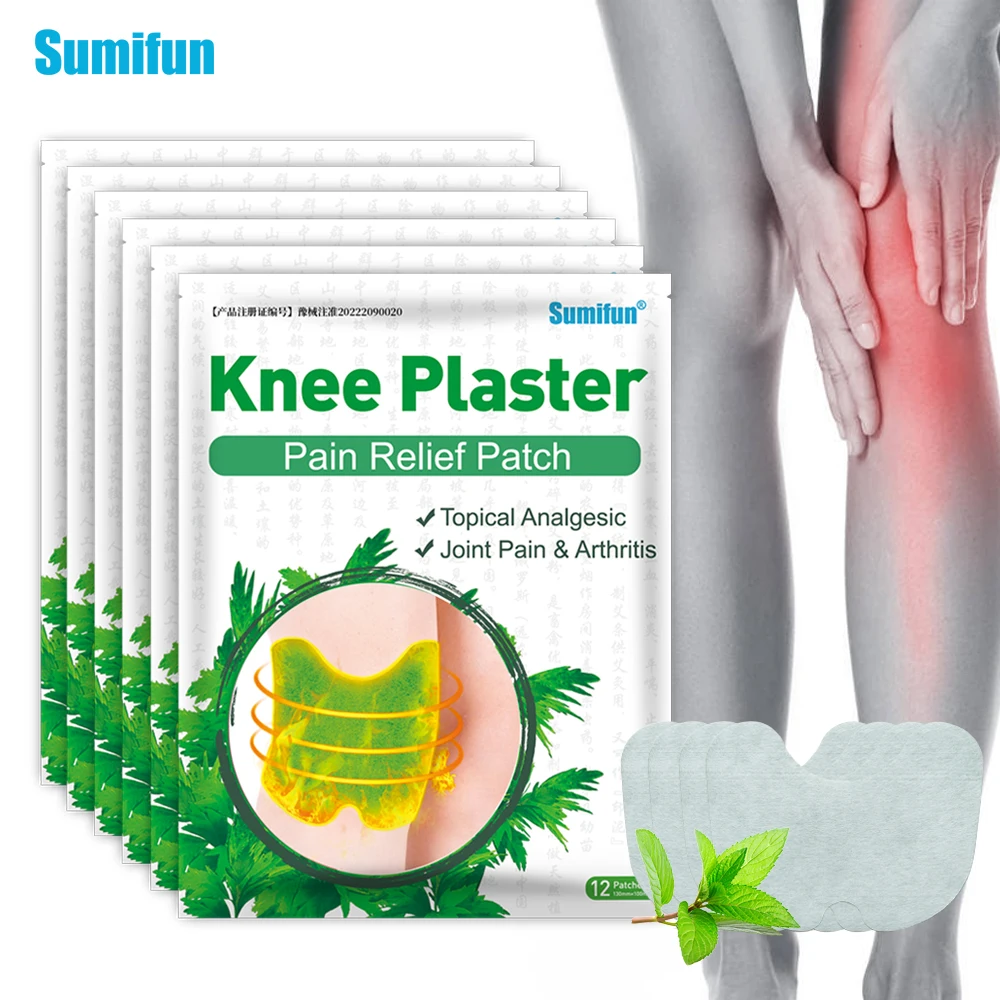 

12/36/60/120Pcs Sumifun Wormwood Knee Patch Knee Joint Muscle Sprain Pain Relief Sticker Rheumatoid Arthritis Painkiller Plaster