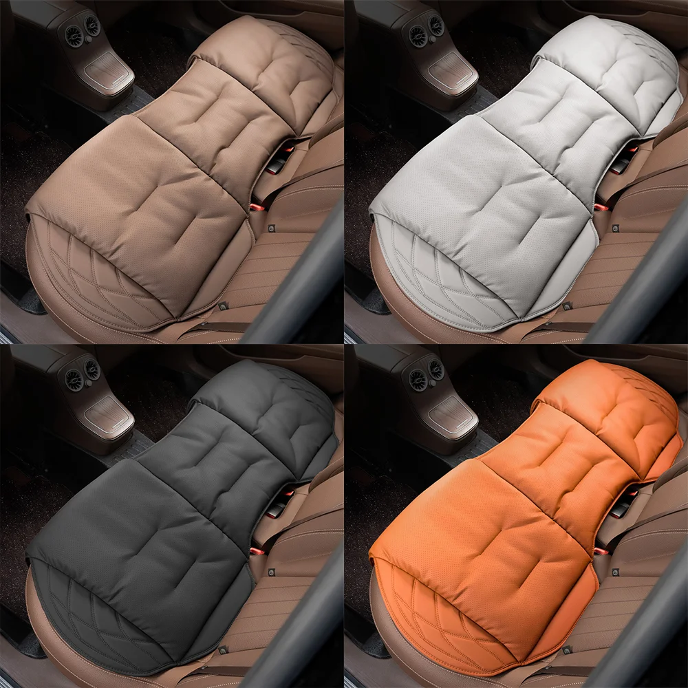 Nappa Leather Car Rear Seat Cushion Rear Integrated Lumbar Support for All Seats Breathable Ventilated Comfort Auto Accessories