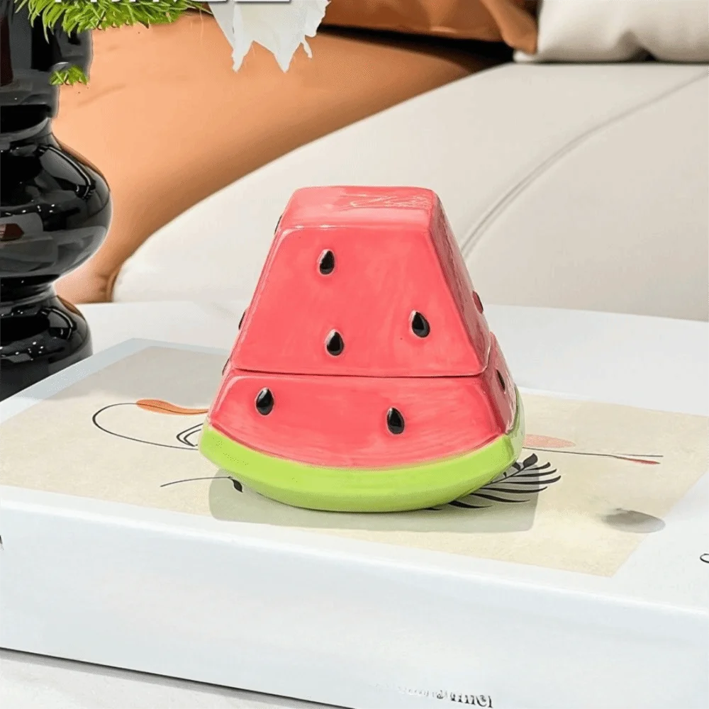 

Креативная коробка для зубочисток арбуза, многофункциональная милая керамическая банка для зубочисток, декоративная банка для хранения, кухонная организация