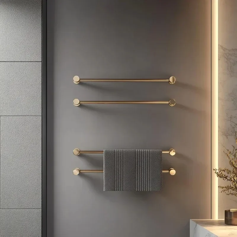 Round Tube Heated Towel Rack Salon Towel Warmer Hotel Electric Element Towel Rails for Bathroom