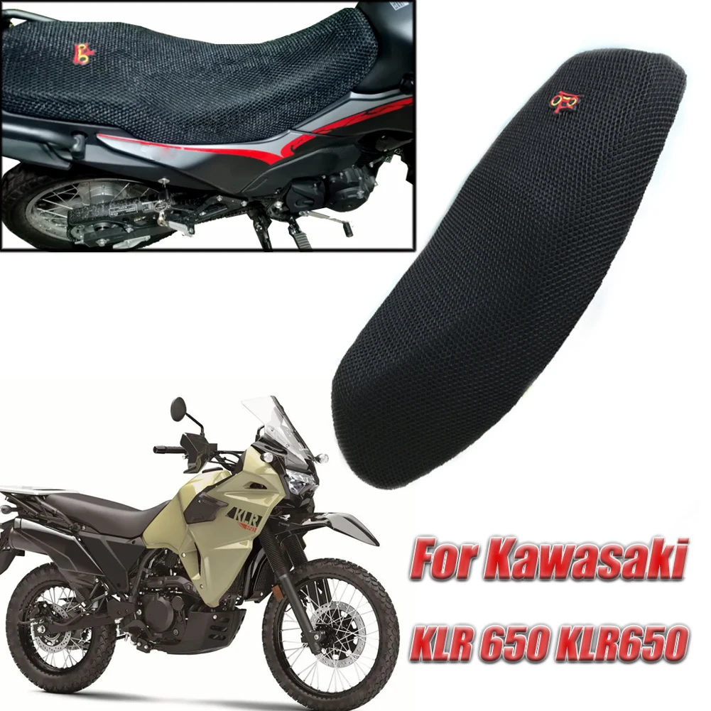 Motorrad 3D Atmungsaktive Mesh Schutz Kissen Sitzbezug Für Kawasaki KLR650 KLR650 Stoff Sattel Sitzbezug