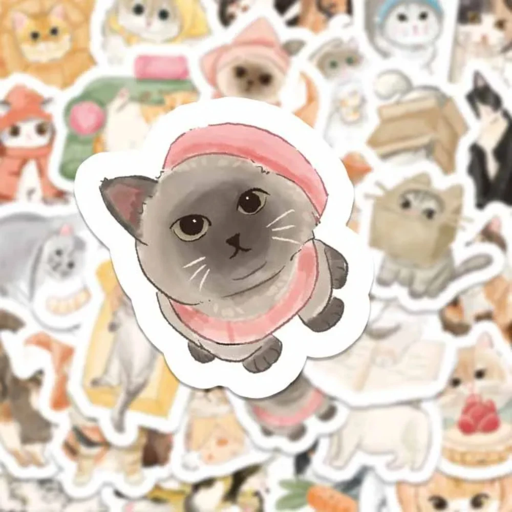 80 قطعة ملصقات القط لطيف الكرتون هريرة الكتابة على الجدران الشارات DIY بها بنفسك سكرابوكينغ حقيبة الأمتعة الهاتف المحمول Kawaii ملصق لعبة أطفال