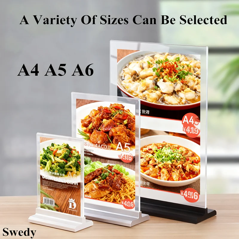 

A4 210x297mm Plastic Menu Paper Holder Picture Photo Frame Flyer Document Frame Desktop 8.5x11 Acrylic Sign Holder Display Stand