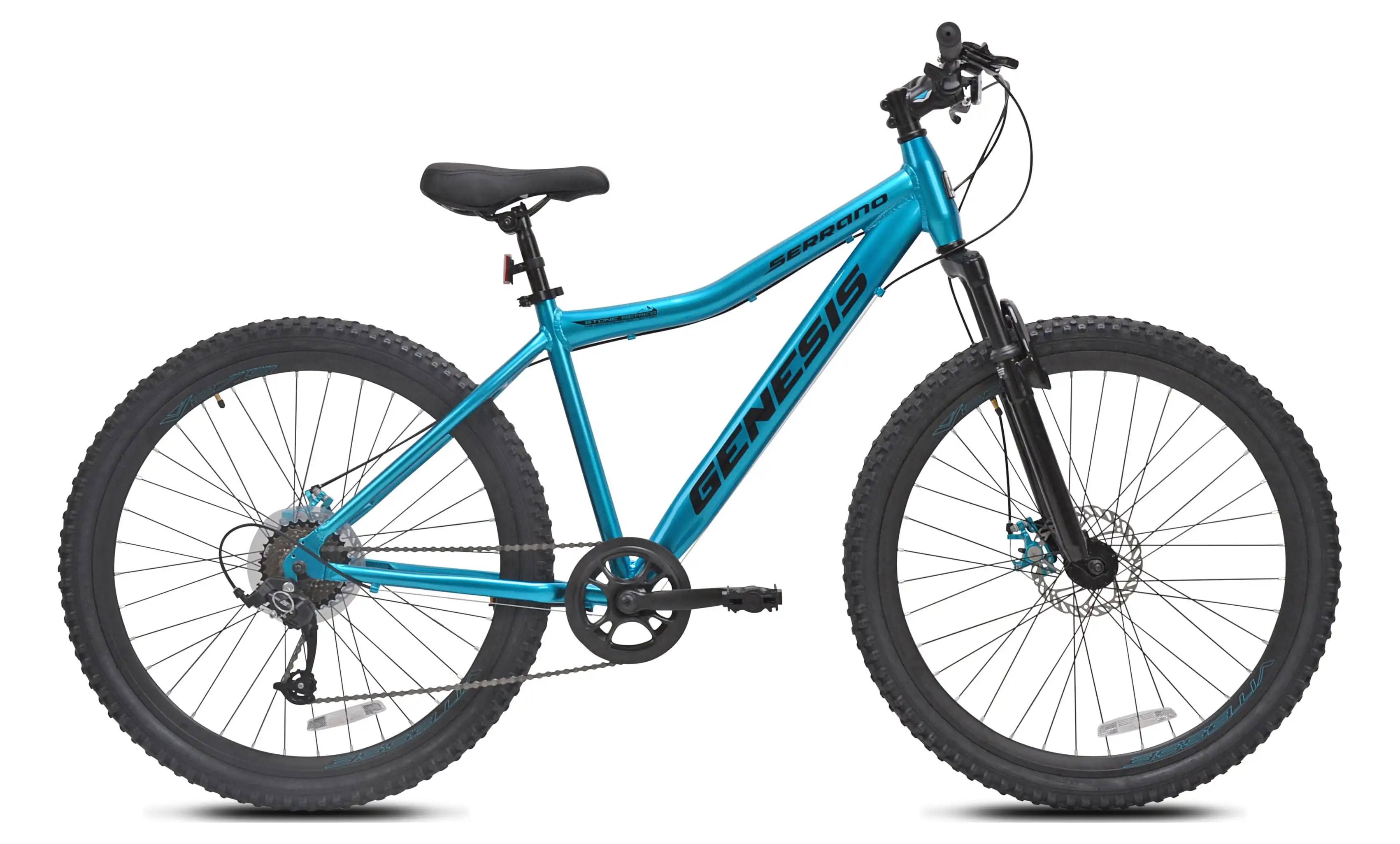 27,5 pulgadas Bicicleta de montaña azul, 1x8 Drivetrain, te permite cambiar de marchas hacia arriba y hacia abajo, todas las montañas con facilidad y luz de acción