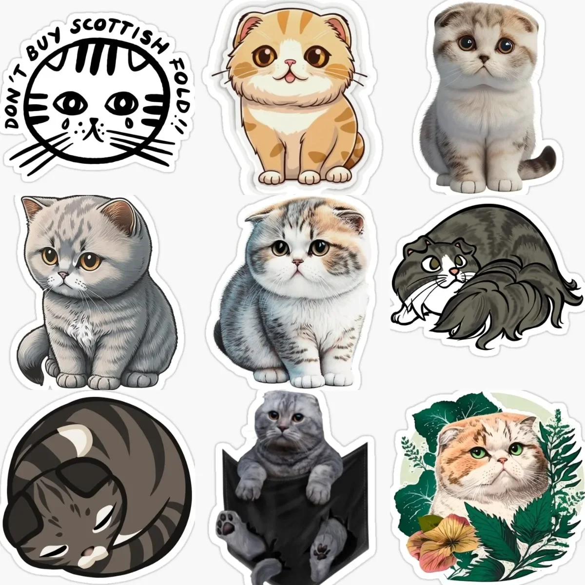 

scottish fold Cat Creative Pets Cute Sticker Window Car Motorcycle Accessories Camper Truck Bicycle Wall Door Glass Helmet Decal