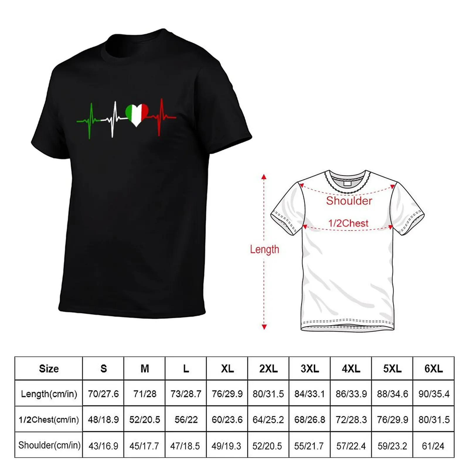 Italia Heart beat gift for Italy Lovers or Italian men and women T-Shirt Relaxed Casual Short Sleeve Tee
