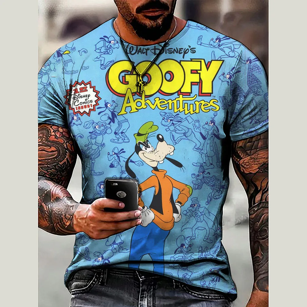 Disney Fun T-shirt Mickey Mouse Donald Duck Goofy Cartoon Men\'s and Women\'s T-shirts Casual Style 3D Printed Summer Casual Top