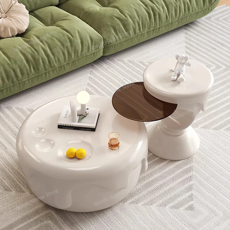 Decoration Modern Coffee Table Nordic Industrial Designer Round Simple Coffee Table Cute Unique Mesa Auxiliar Home Furniture