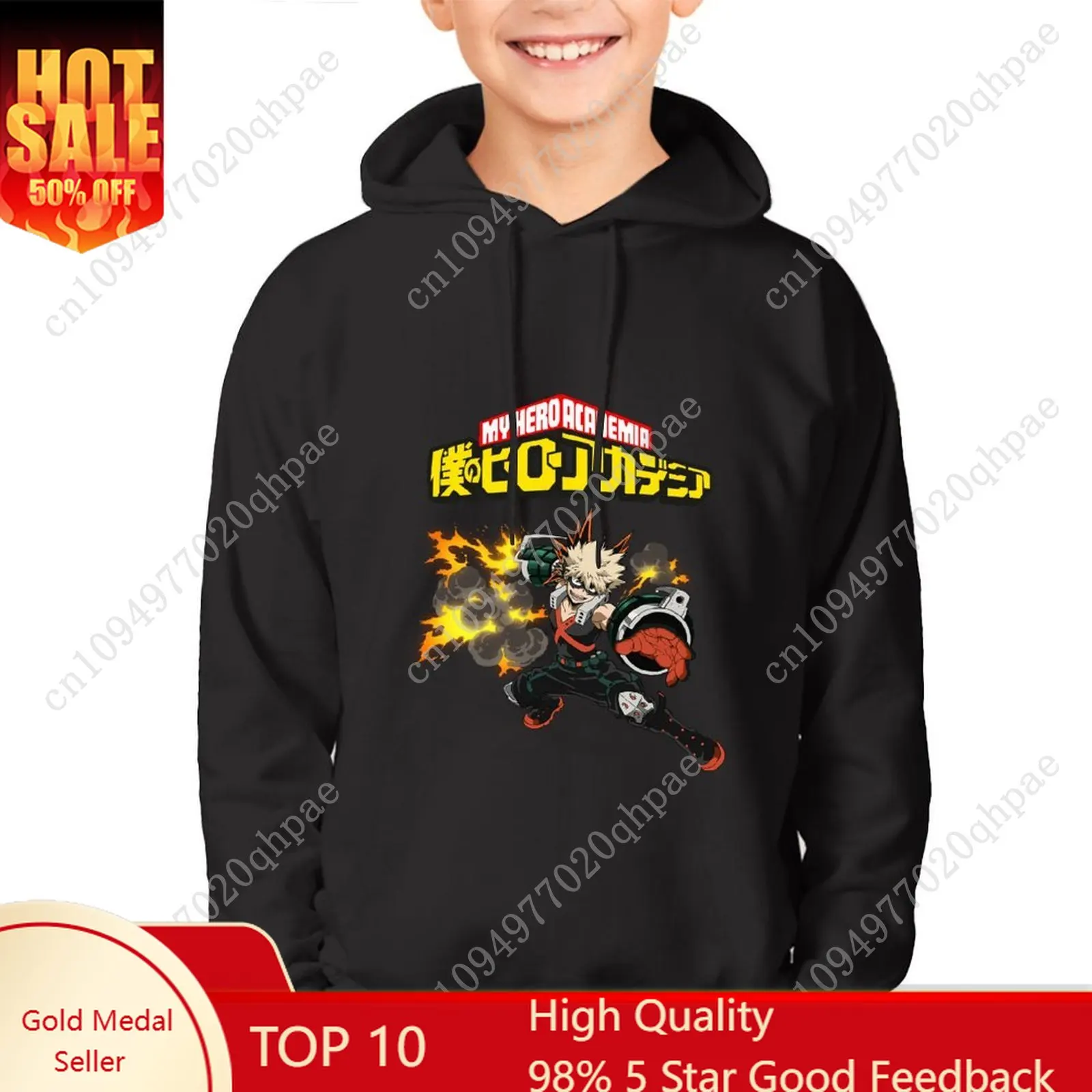 

Толстовка с капюшоном My Hero Academia Bakugo Katsuki для мальчиков и девочек, детская хлопковая толстовка высокого качества, легкие и удобные топы на заказ
