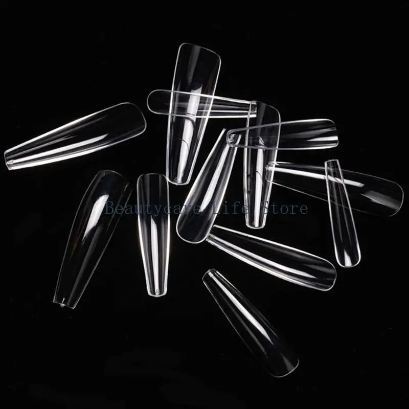 652c 240ピース長いネイルヒントクリア偽ネイルヒントbalerina artifical fingernails full cover tip