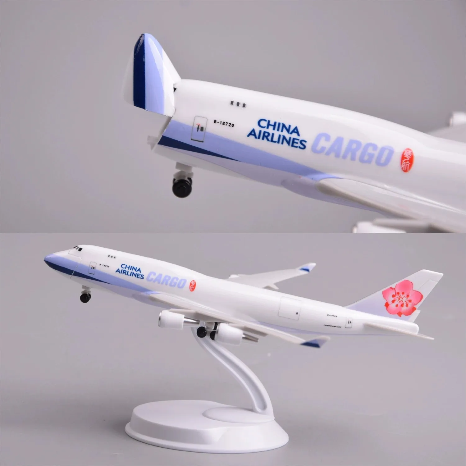 

China Airlines Cargo B747 Hatches Can Be Opened 20cm Scale Aircraft Toy Model ABS Collectible Miniatures Airplane Adults Fun Gif