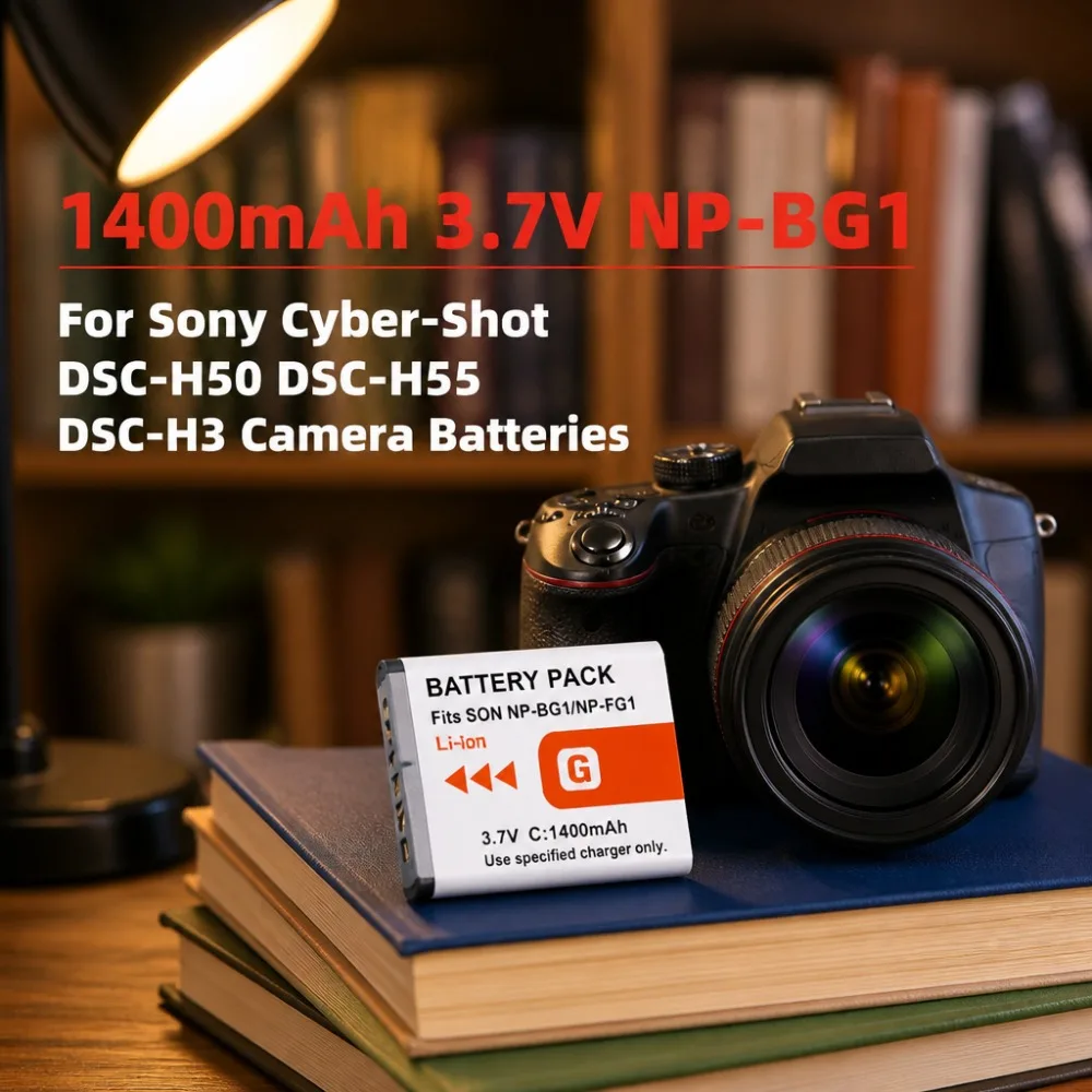 High-Quality NP-BG1 1400mAh 3.7V Rechargeable Replacement Battery For Sony Cyber-Shot DSC-W100 WX1 H3 H7 H50 H55 Digital Camera