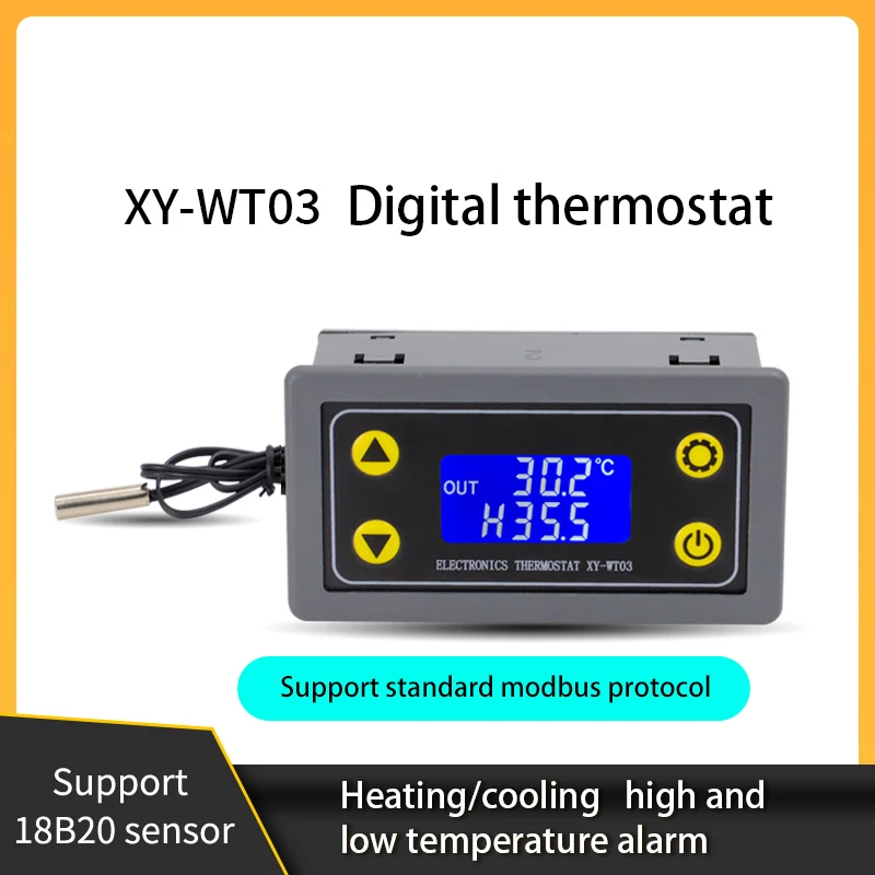Digital WIFI Remote Temperature Controller Module Heating Cooling Thermostat DC 6-30V Modbus High/Low Alarm Cloud Record