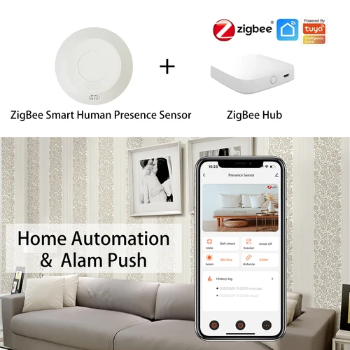 Imagen 2 del producto ZigBee/WiFi MmWave Radar presencia del cuerpo humano Sensor de movimiento para interruptor de luz detección de luminosidad 110/220V Tuya Smart Life Home