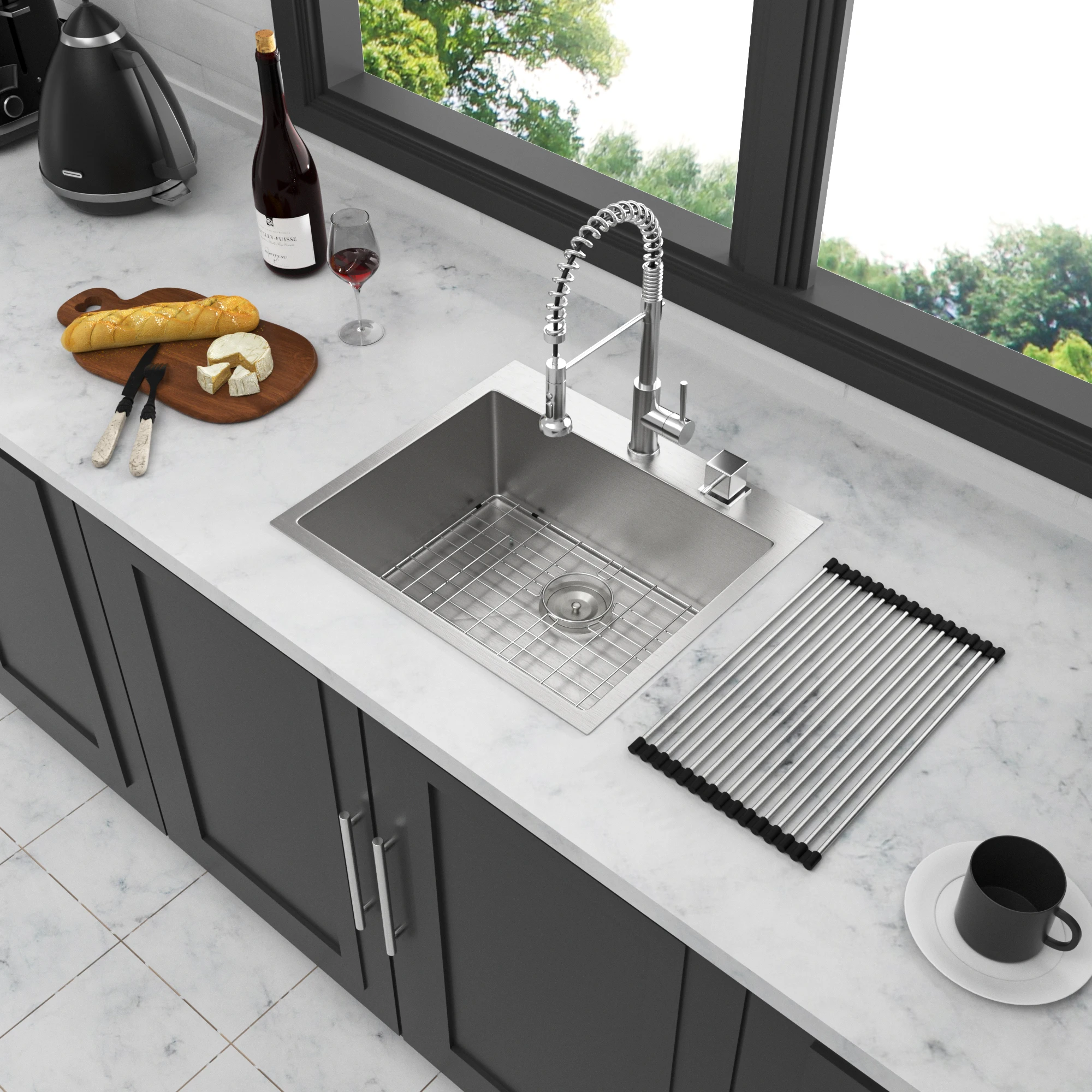 28x22x10 inch Kitchen Sink Drop In 16 Gauge Stainless Steel 28