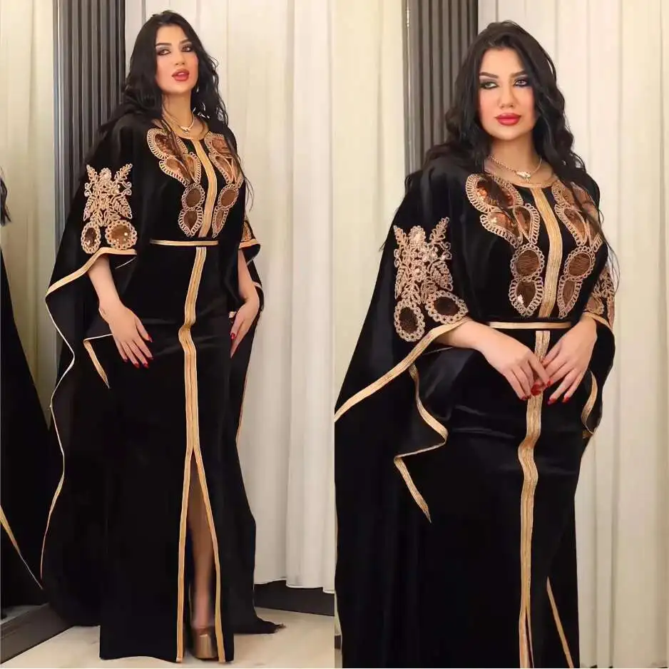 

Explosive Color 2025 Dubai Dress Arab Dress Glitter Gold Velvet Dress Long Dress Robe Abaya Ramadan Dubai Luxury Islam Elegant