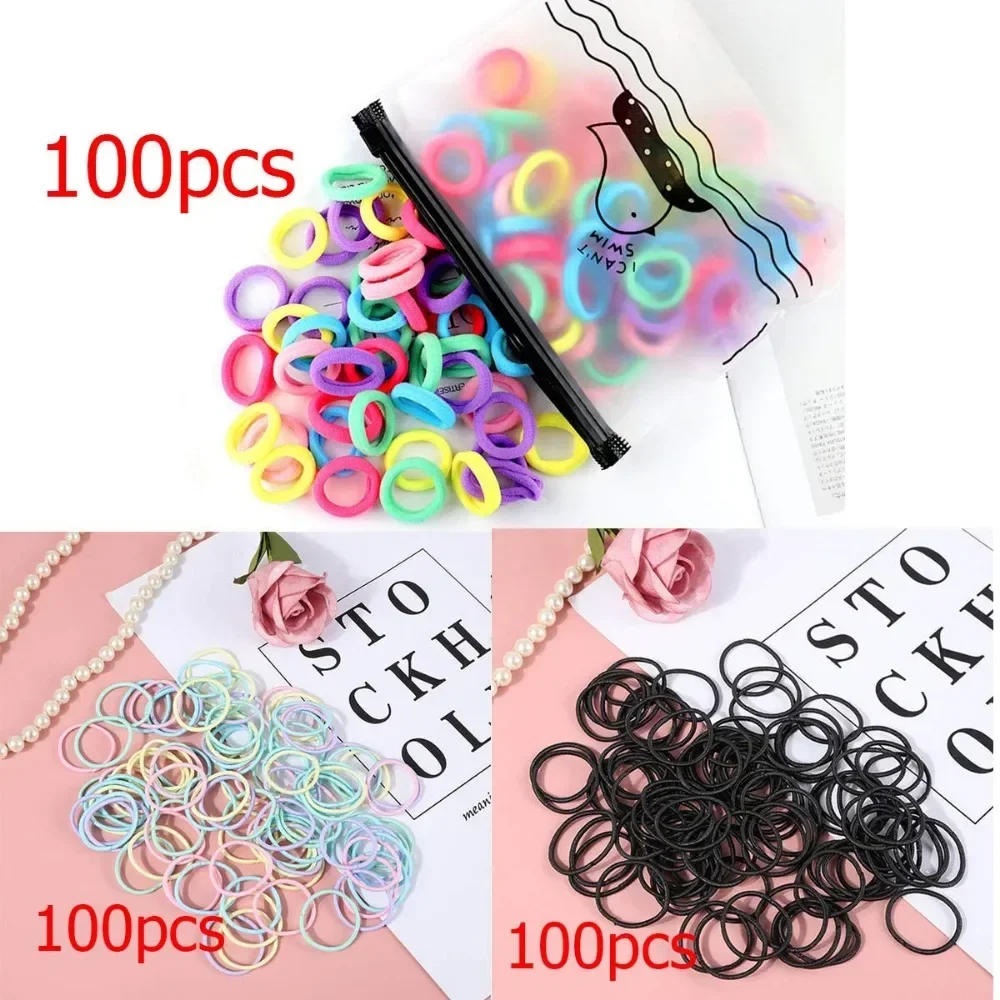 300 Pack Hair Ties Baby Elastics Hair bands Black Colorful Small Rubber Bands Ponytail Pigtails Holders Not Harm to Hair