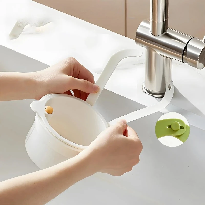 Kitchen Sink Strainer Hanging Faucet Food Waste Catcher Draining Basket Push Dumping Garbage Filter Sink Accessories