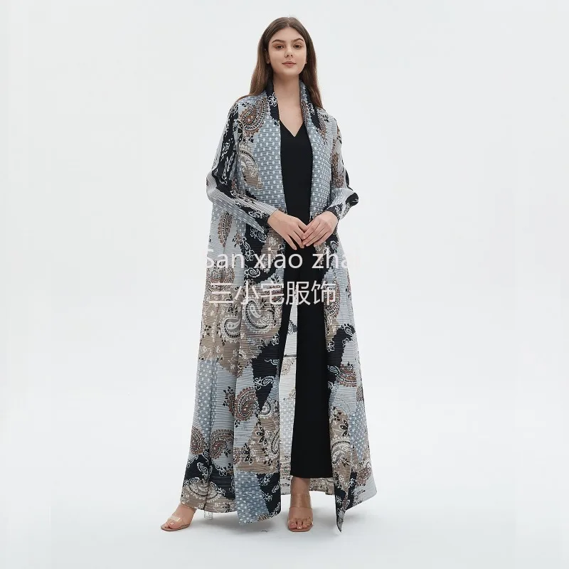 2024 Autumn New Grey Printed Long Coat trench coat for women
