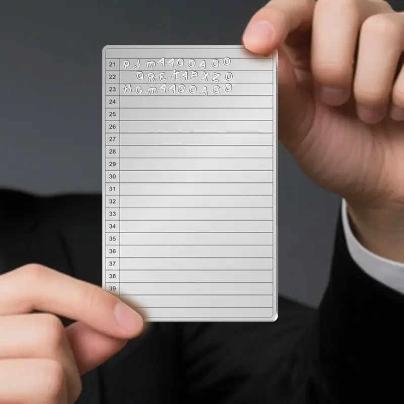 

304 stainless steel bit B block chain digital board record password mnemonic word card fire key card