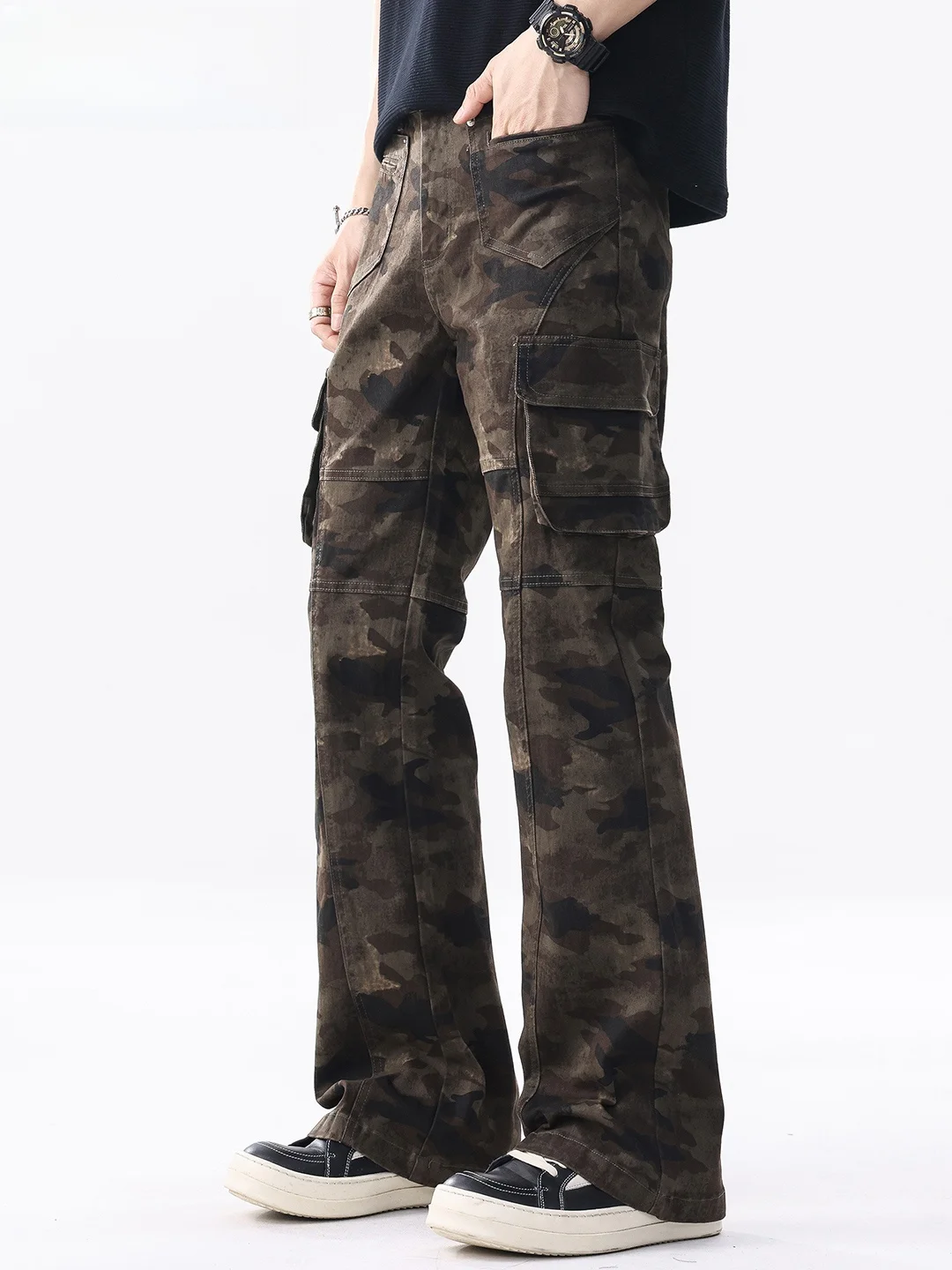 

Мужские рабочие брюки Mark Fairwe в американском ретро-стиле с камуфляжным принтом, осенние, новые, прямого кроя, повседневные, свободные, модные, городские, на каждый день