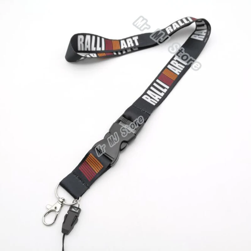2021 New JDM Racing RALLIART Tags Employee\'s Card Lanyard Keychain Nylon motorcycle auto keyring For Mitsubishi Auto accessories