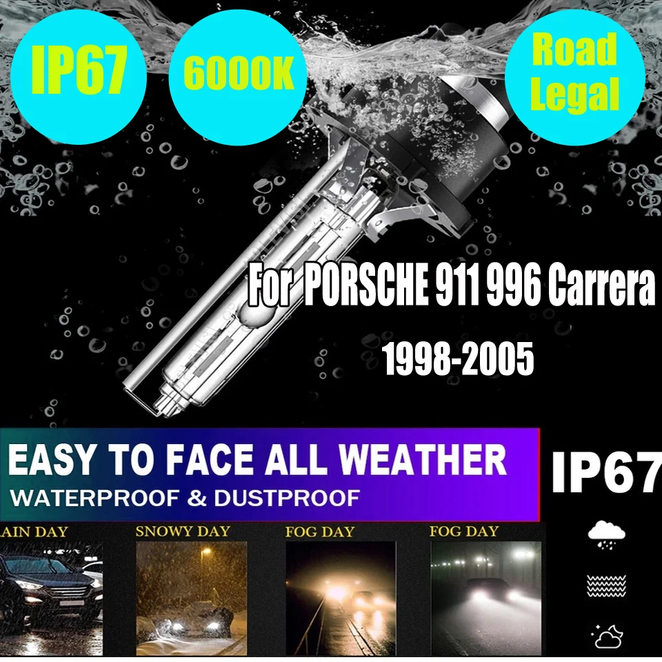 

D2S White Headlight Driving at night will no longer be a worry For PORSCHE 911 996 Carrera 1998 1999 2000 2001 2002 2003-2005