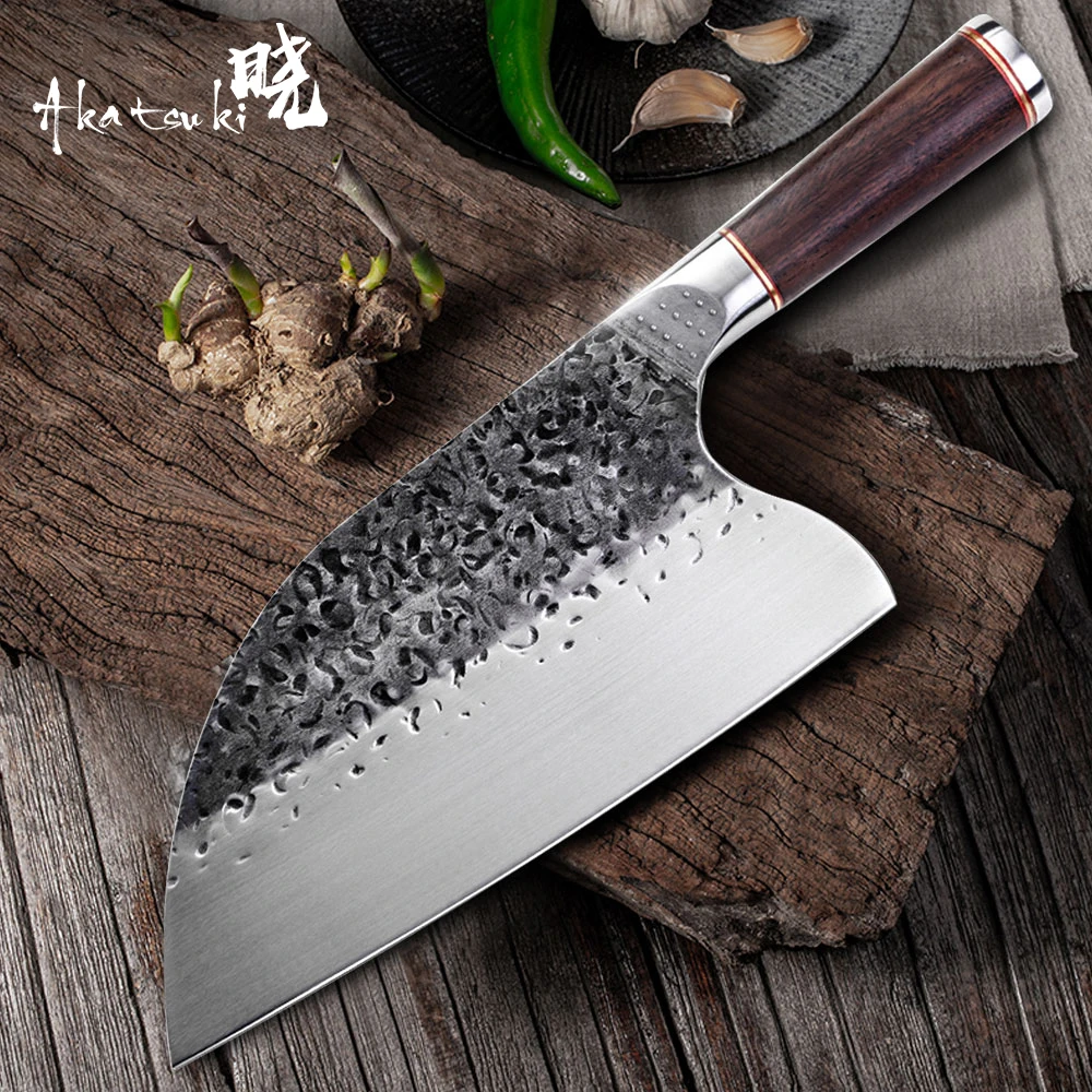 

Kitchen Knives Chef Knife High Carbon Steel Butcher Knife Handmade Forged Chinese Chop Cleaver Cooking Tool With Wood Handle