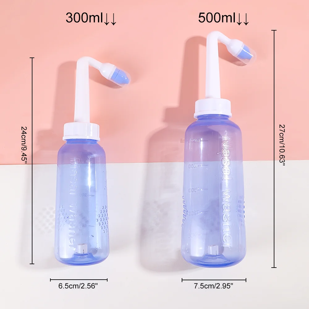 300/500ML Neti Pot Nasal Wash Bottles, Nettie Pot Sinus Rinse, Nose Wash Cleaner, Manual Valve Nasal Wash