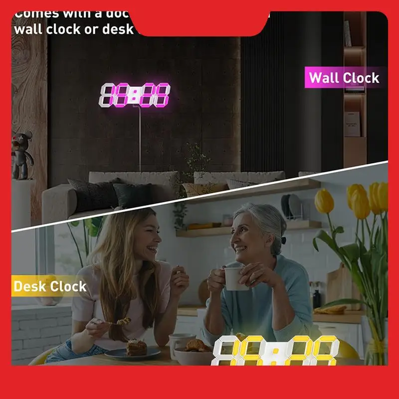 

3D LED Digital Wall Clock Rgb Clock Time Date Table Clock With App Control For Home Bedroom