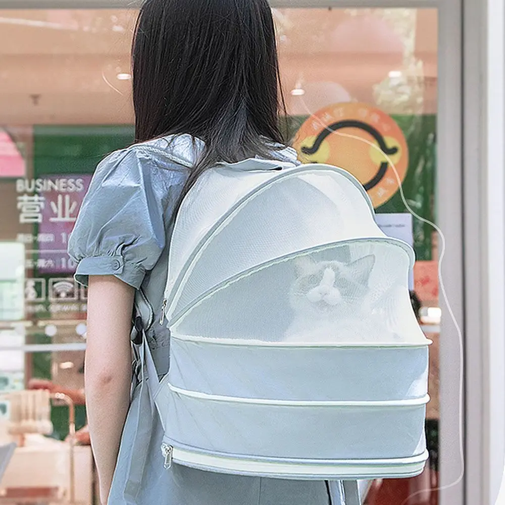 

Large Capacity Breathable Pet Backpack Foldable Escape Proof Travel Carrying Tote Case Self-locking zipper Comfortable