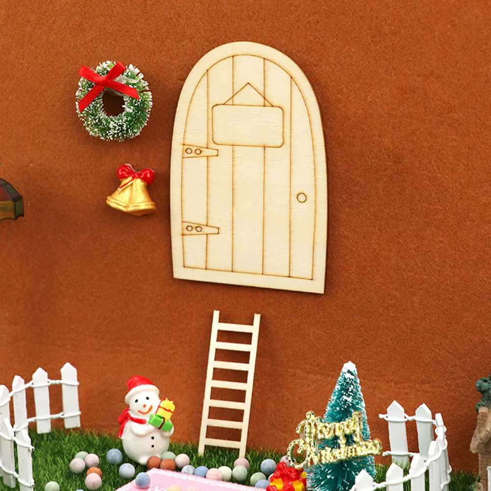 

30 Pcs Wooden Door Elven Gate Child Decoration House Adornment Miniature Decorations