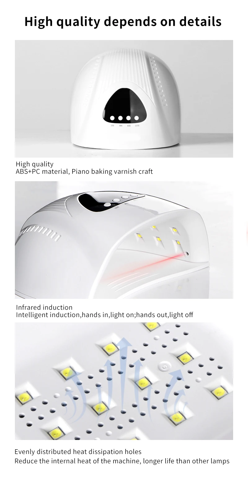 NEWGAGA uso doméstico 66 Uds cuentas UV LED lámpara de uñas con reposabrazos almohada para esmalte de Gel 72W secador de luz de uñas con 4 temporizadores para salón pantallas táctiles para curado de gel de uñas, herram